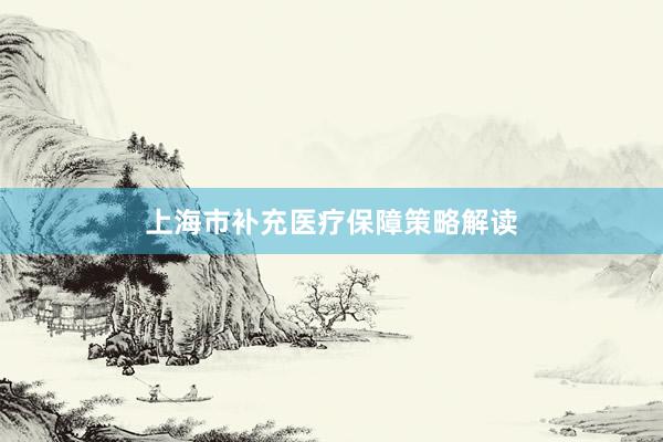 上海市补充医疗保障策略解读